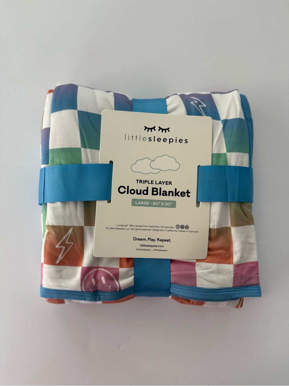 Little Sleepies Cheery Checks Large Cloud Blanket